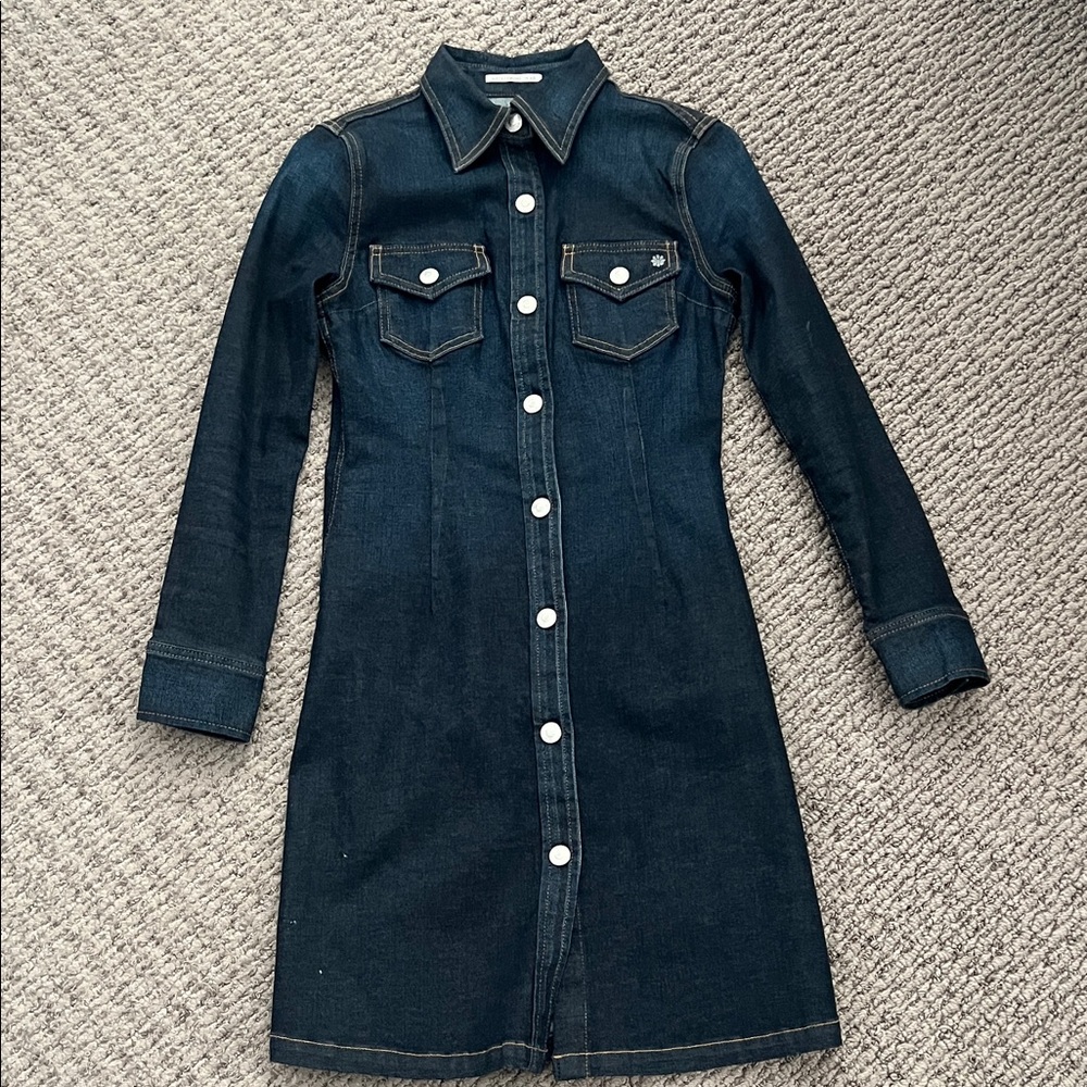 Dark Blue Denim Shirt Dress